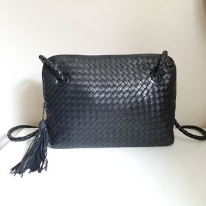 Vintage Woven Leather Crossbody Bag